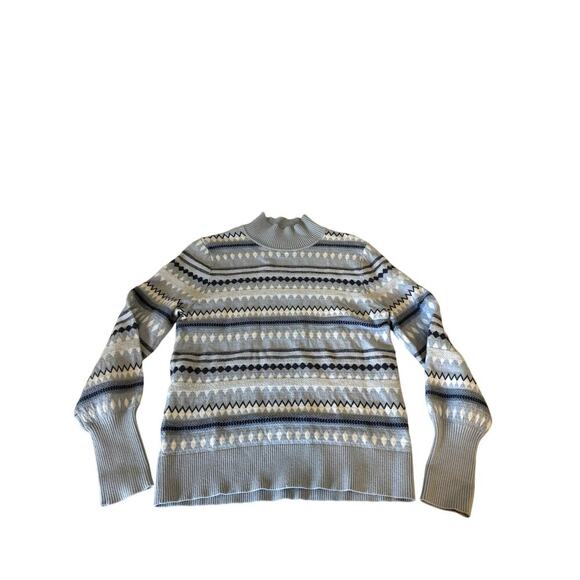 EUC Aspen Women's soft fair isle funnel neck sweater size medium - Picture 2 of 5